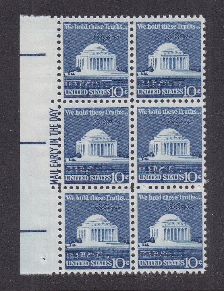 # 1510 (1973) Jefferson Memorial - ME Bk/6, L, MNH