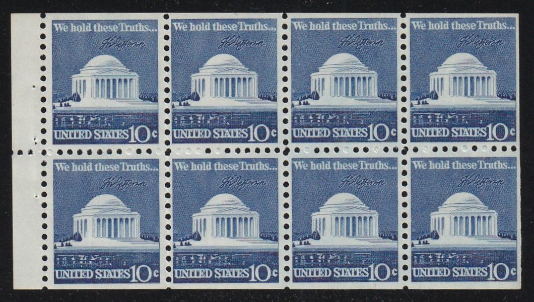 # 1510c (1973) Jefferson Memorial, broken line - Bklt pane, VF MNH [2]