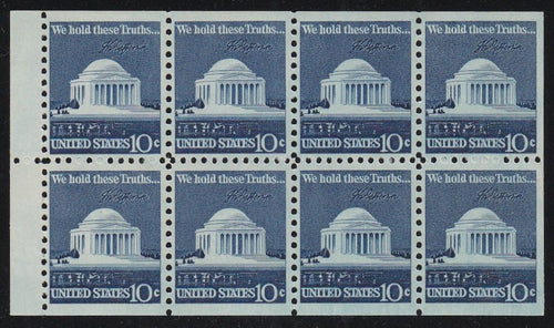 # 1510c (1973) Jefferson Memorial, solid line - Bklt pane, VF/XF MNH [2]