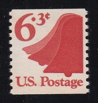 # 1518 (1974) Liberty Bell, Tagged - Coil sgl, XF MNH