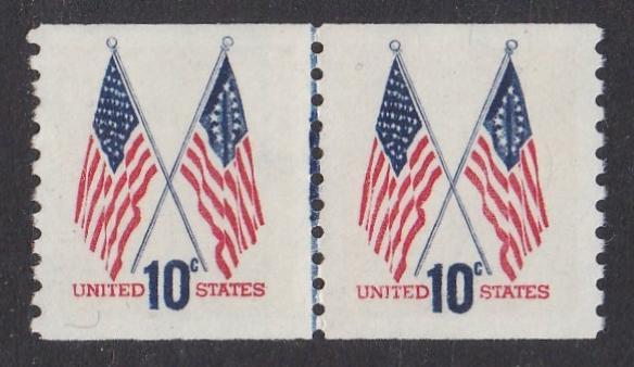 # 1519 (1973) Crossed Flags, Tagged - Coil LP, Blue, MNH