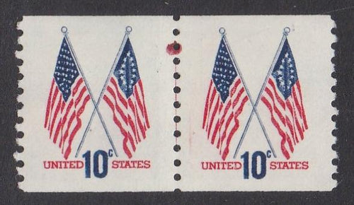 # 1519 (1973) Crossed Flags, Tagged - Coil LP, Red Dot, MNH [1]