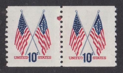 # 1519 (1973) Crossed Flags, Tagged - Coil LP, Red Dot, MNH [4]