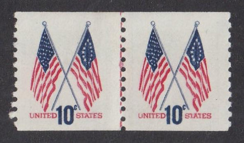 # 1519 (1973) Crossed Flags, Tagged - Coil LP, Red, MNH