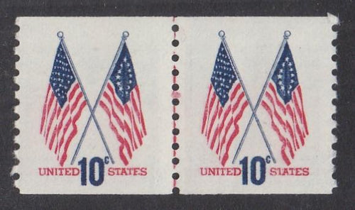# 1519 (1973) Crossed Flags, Tagged - Coil LP, Red, XF MNH
