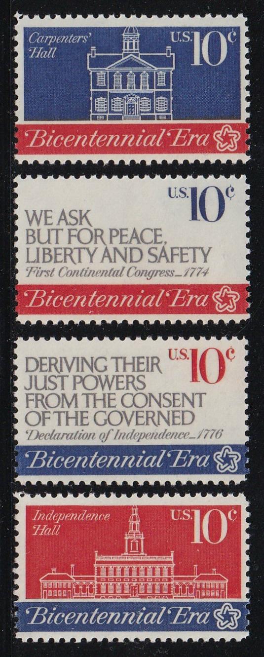 # 1543-46 (1974) Continental Congress - Sgls, Set/4, MNH