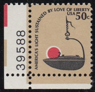 # 1608 (1979) Iron Betty Lamp, SG, BP, OA Tag - Plt sgl, LL #39588, MNH