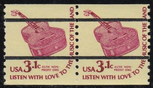 # 1613a (1979) Guitar, DG, YP, OA Tag, Precancel - Coil pr, MNH