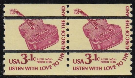 # 1613a (1979) Guitar, DG, YP, OA Tag, Precancel - Coil pr, MNH
