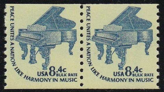 # 1615C (1978) Piano, SG, YP, OA Tag - Coil pr, XF MNH