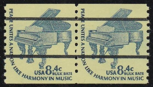 # 1615Cd (1978) Piano, DG, YP, OA Tag, Precancel - Coil pr, XF MNH
