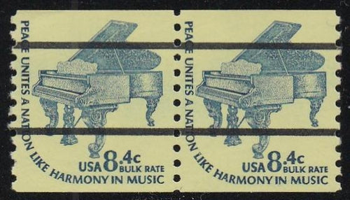 # 1615Cd (1978) Piano, DG, YP, OA Tag, Precancel - Coil pr, MNH