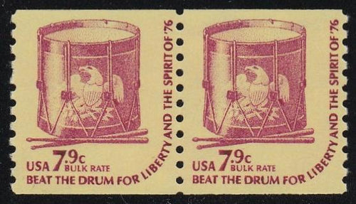 # 1615 (1976) Drum, SG, YP, OA Tag - Coil pr, MNH
