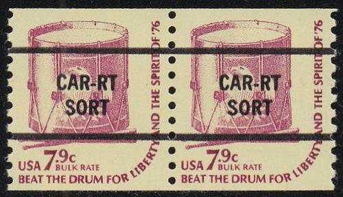 # 1615a (1976) Drum, DG, YP, OA Tag, Precancel - Coil pr, MNH