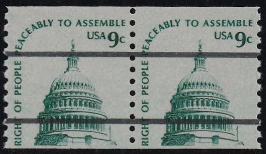 # 1616b (1976) Capitol Dome, SG, GP, OA Tag, Precancel - Coil pr, MNH