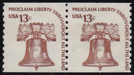 # 1618 (1975) Liberty Bell, SG - Coil pr, F MNH