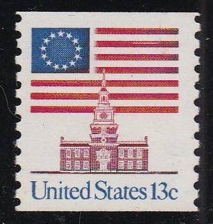 # 1625 (1975) Flag / Independence Hall, LBT, WP - Coil sgl, MNH