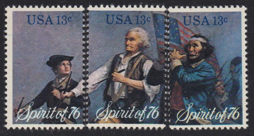 # 1629-31 (1976) Spirit of '76 - Sgls, Set/3, MNH