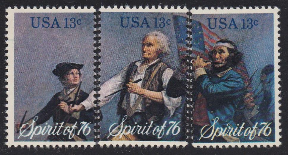 # 1629-31 (1976) Spirit of '76 - Sgls, Set/3, MNH