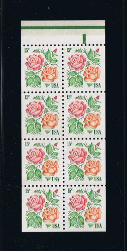 # 1737a (1978) Roses, green LRM - Bklt pane, MNH