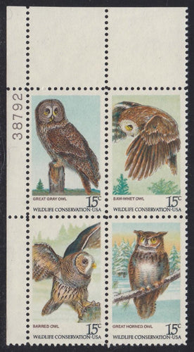 # 1760-63 (1978) Owls - PB, UL #38792, XF MNH