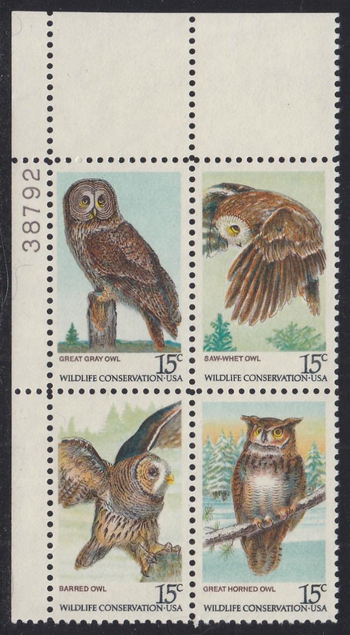 # 1760-63 (1978) Owls - PB, UL #38792, XF MNH