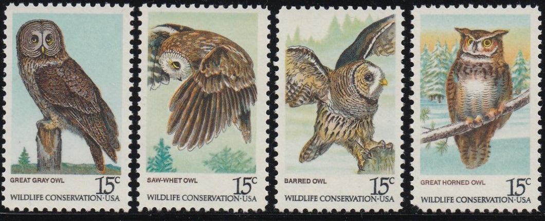 # 1760-63 (1978) Owls - Sgls, Set/4, MNH