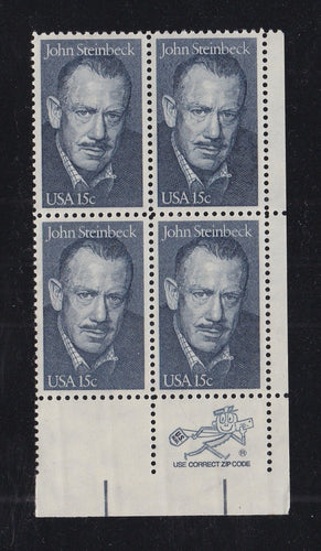 # 1773 (1979) Steinbeck - Mr. Zip BK/4, LR, XF MNH