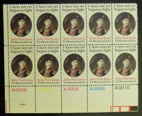 # 1789A (1979) J P Jones, 11x11 - PB, LL #A0010, MNH