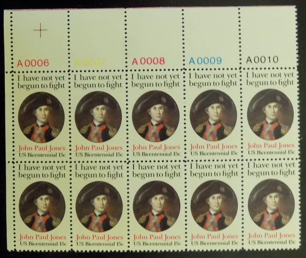 # 1789A (1979) J P Jones, 11x11 - PB, UL #A0010, MNH