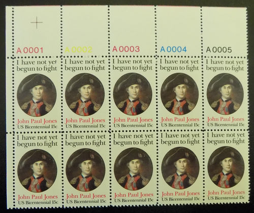 # 1789 (1979) J P Jones, 11x12 - PB, UL #A0005, MNH