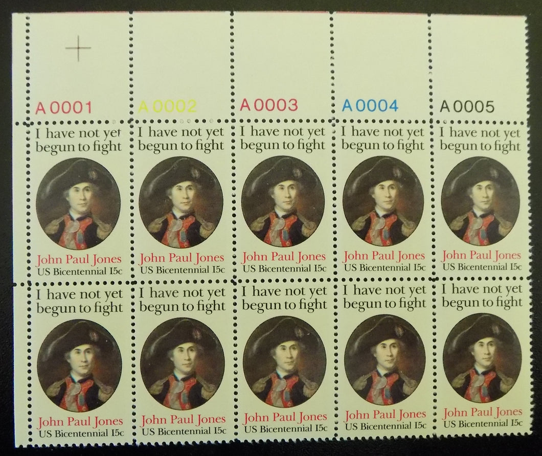 # 1789 (1979) J P Jones, 11x12 - PB, UL #A0005, MNH