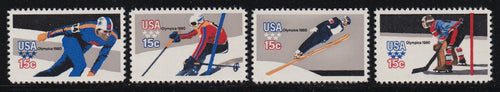 # 1795-98 (1980) Winter Olympics, perf 11x10.5 - Sgls, Set/4, MNH