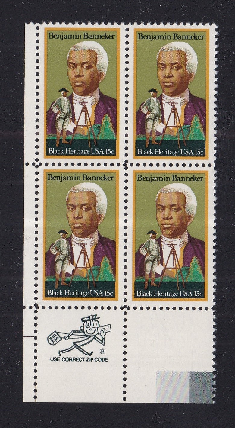 # 1804 (1980) Banneker - Zip BK/4, LL, MNH