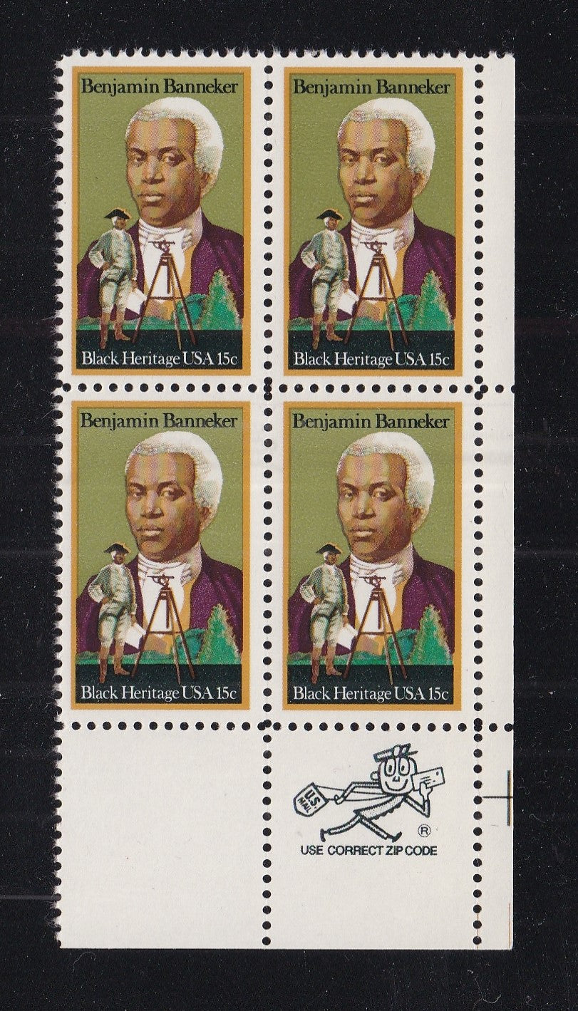 # 1804 (1980) Banneker - Zip BK/4, LR, MNH