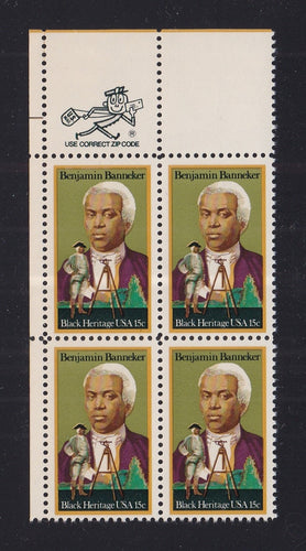 # 1804 (1980) Banneker - Zip BK/4, UL, MNH