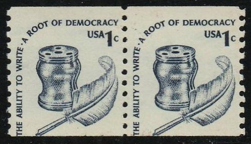 # 1811 (1980) Quill, DG, OA Tag, GP - Coil pr, F MNH