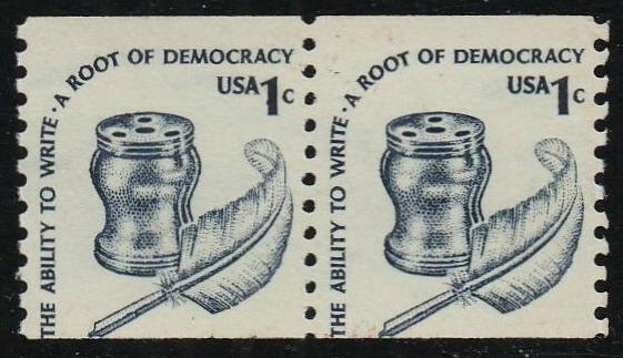 # 1811 (1980) Quill, DG, OA Tag, GP - Coil pr, F MNH