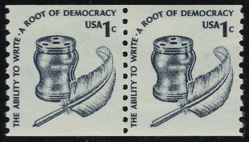 # 1811 (1980) Quill, DG, OA Tag, GP - Coil pair, MNH