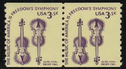 # 1813 (1980) Violins, DG, OA Tag, YP - Coil pr, F MNH