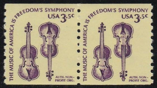# 1813 (1980) Violins, DG, OA Tag, YP - Coil pr, XF MNH