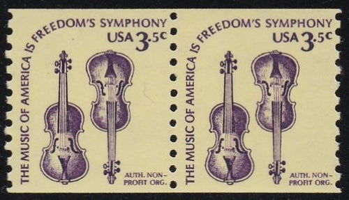 # 1813 (1980) Violins, DG, OA Tag, YP - Coil pr, MNH