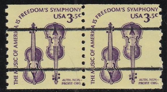 # 1813a (1980) Violins, DG, Not Tag, YP, Precancel - Coil pr, F MNH
