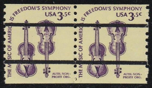 # 1813a (1980) Violins, DG, Not Tag, YP, Precancel - Coil pr, MNH