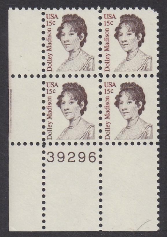 # 1822 (1980) Madison - PB, LL #39296, MNH