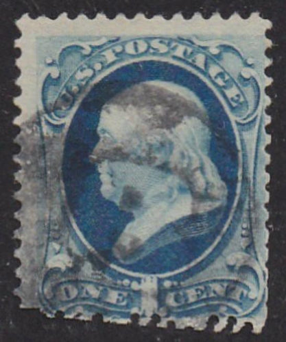 # 182 (1879) Franklin - Sgl, Used, Diagonal Perfs