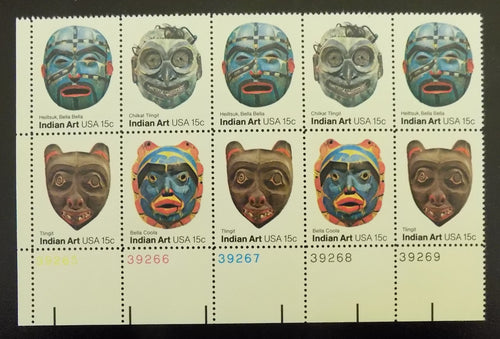# 1834-37 (1980) Indian Masks - PB, LL #39269, MNH