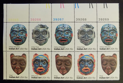 # 1834-37 (1980) Indian Masks - PB, UL #39269, MNH
