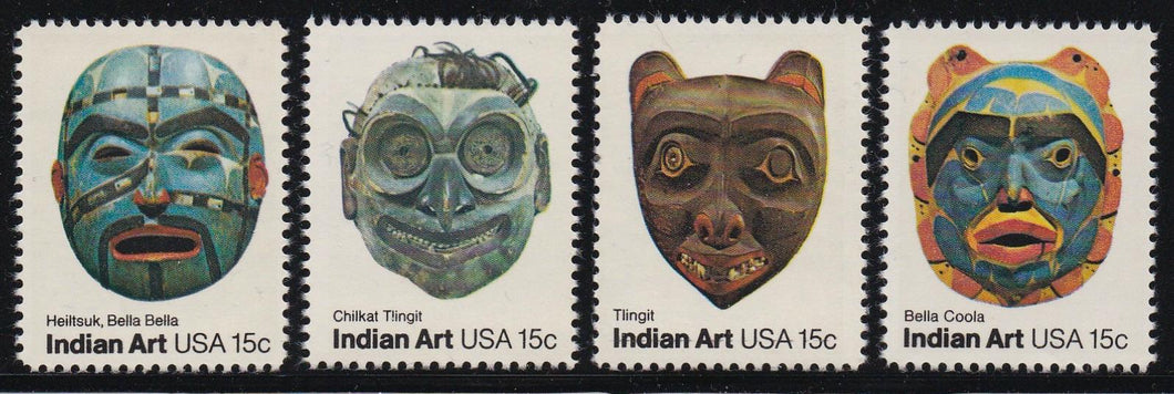 # 1834-37 (1980) Indian Masks - Sgls, Set/4, MNH