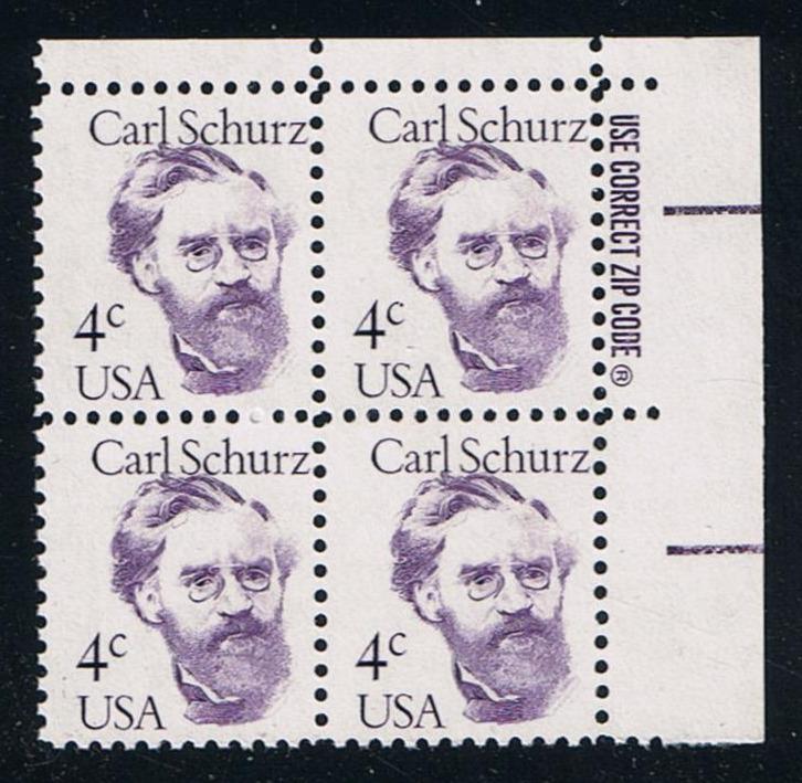 # 1847 (1983) Schurz, OA tag - Zip BK/4, UR, MNH